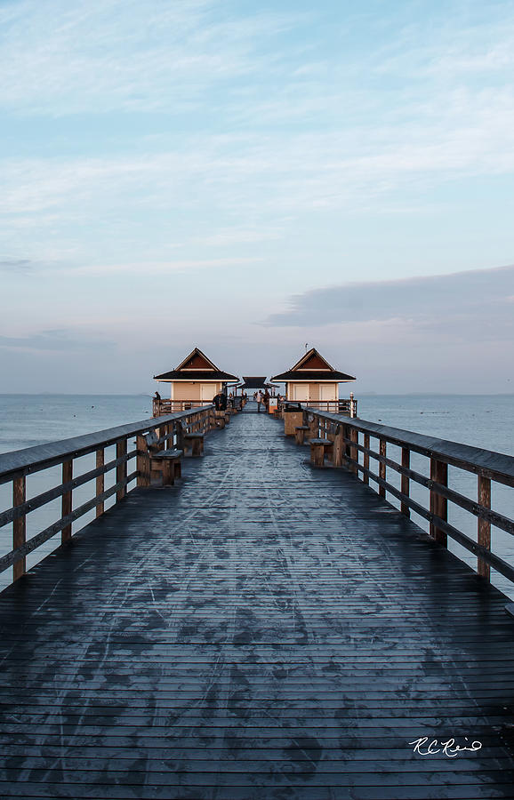 Naples Pier - Straight View of Morning on the Naples Pier 3 - Vertical View 2 Photograph by Ronald Reid