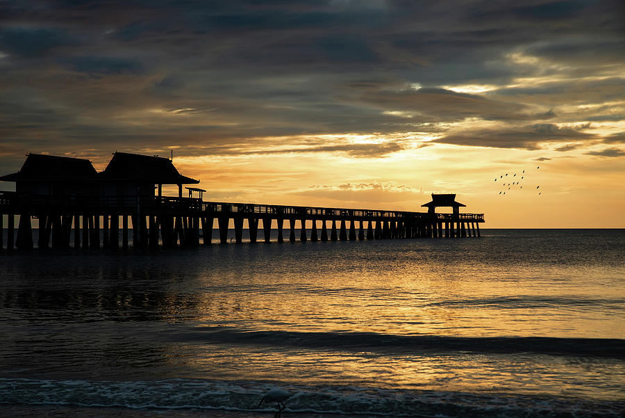 Naples Pier Sunset Photograph by Ed Taylor