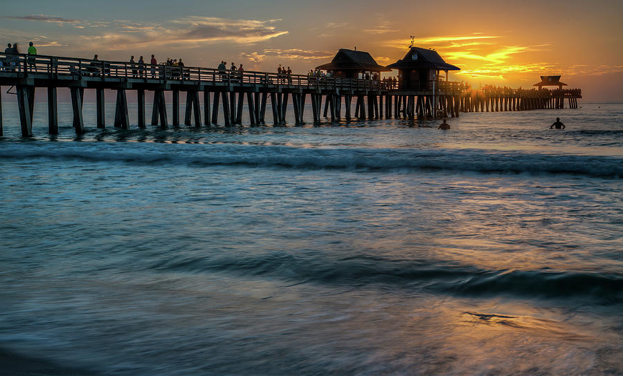 Naples Pier Sunset Photograph by Kent O Smith  JR