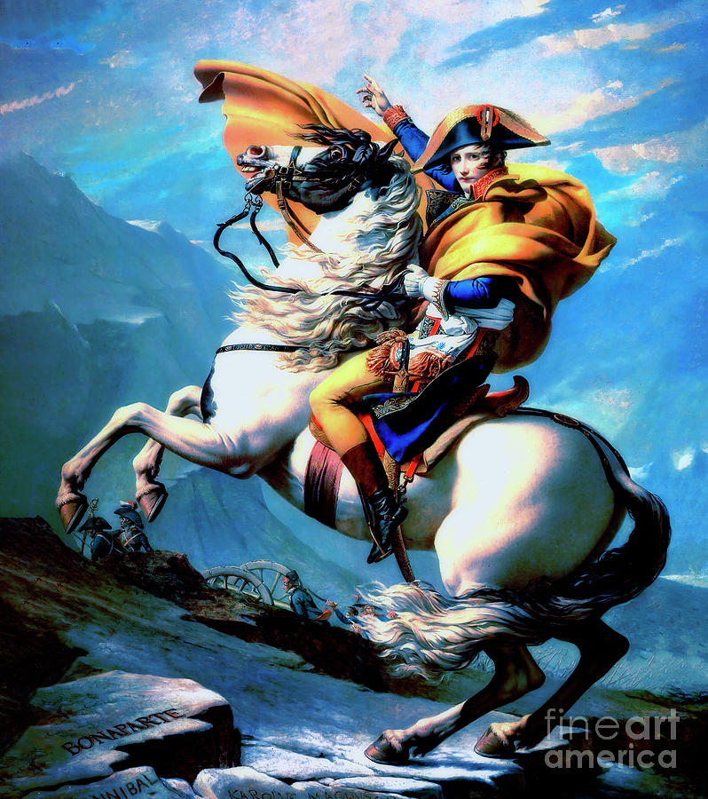 Napoleon Crossing The Alps by Jacques Louis David  Photograph by Carlos Diaz