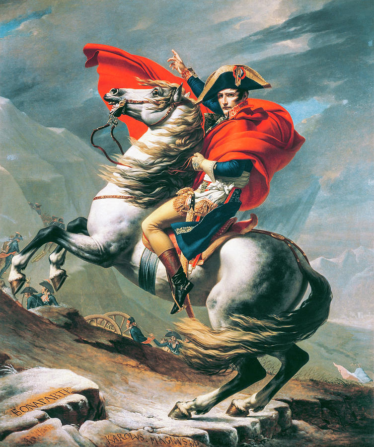 Napoleon Crossing the Alps Jacques Louis David 1801 Painting by Jacques ...