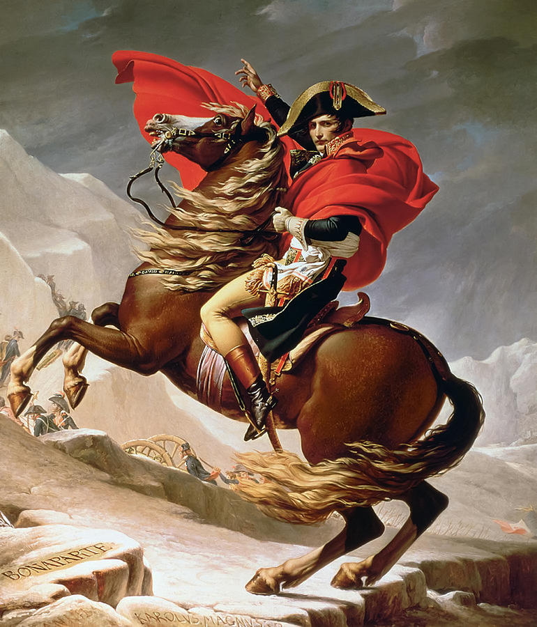 Vintage Painting - Napoleon Crossing The Alps by Jacques-Louis David by Mango Art