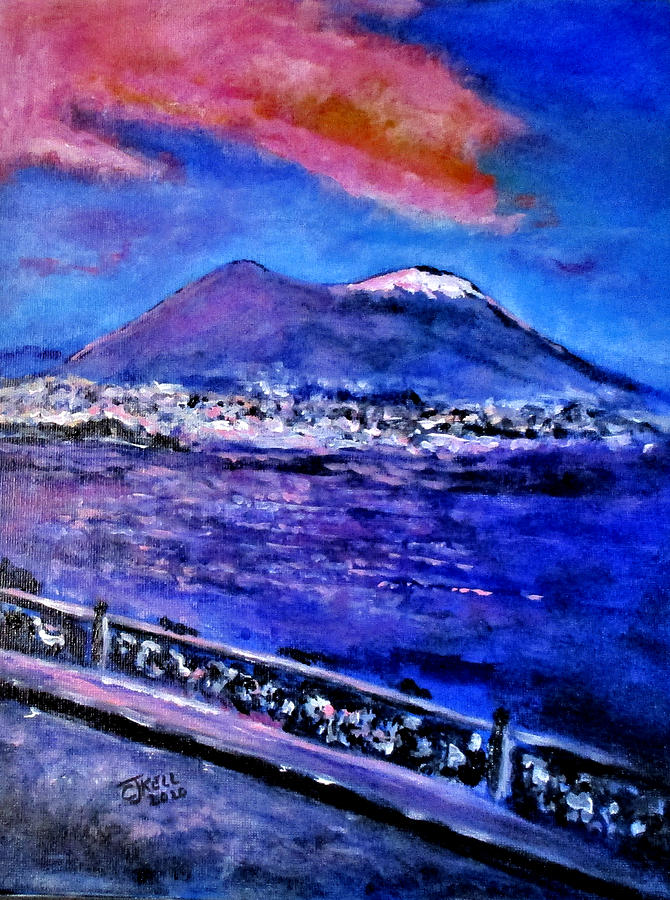 Napoli Magenta Sunrise Painting by Clyde J Kell