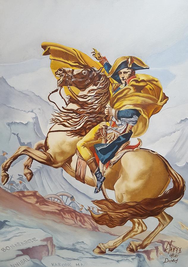 Napoloen Crossing the Alps Painting by Loraine Yaffe