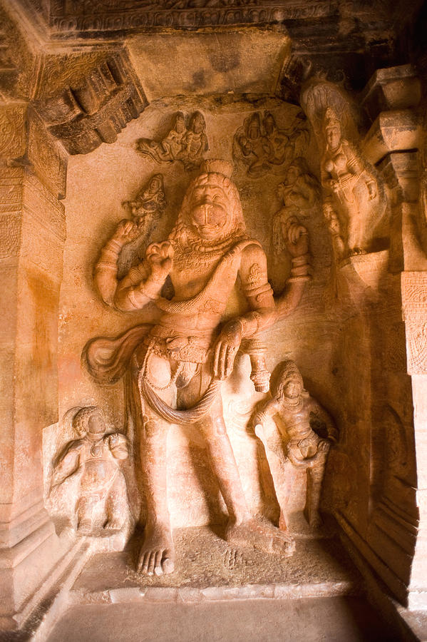 Narasimha avatar at Badami cave, Bagalkot, Karnataka, India Photograph by Dinodia Photo