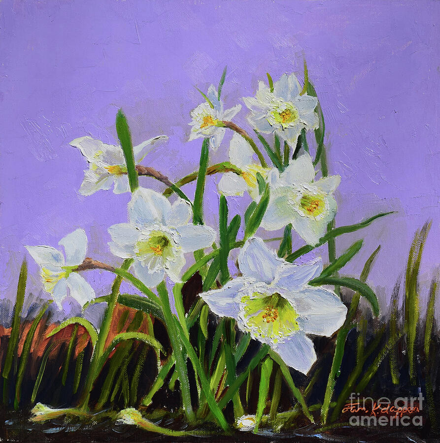 Narcissus or Daffodils Painting by Jan Dappen Narcissus or Daffodils Painting by Jan Dappen