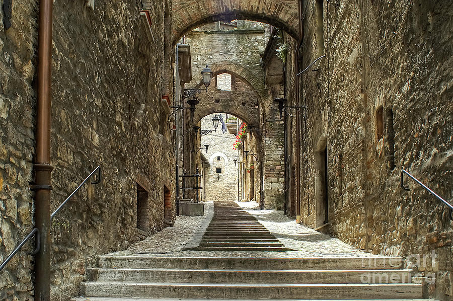 Narni - Cobbled Alley - Italy Photograph by Paolo Signorini