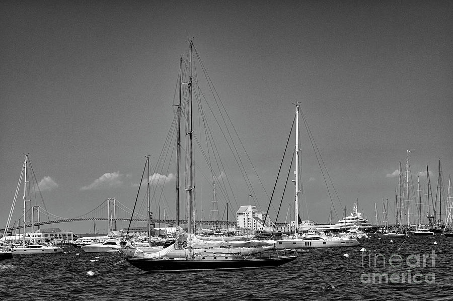 Narragansett Bay Sailboats 2 Photograph by Bob Phillips