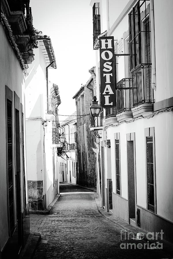 Narrow Alleys Cordoba Black And White Vertical Photograph