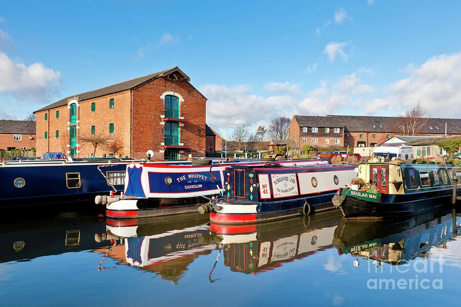 Narrow boats on the Trent and Mersey canal, Shardlow, Derbyshire, England, UK Photograph by Neale And Judith Clark
