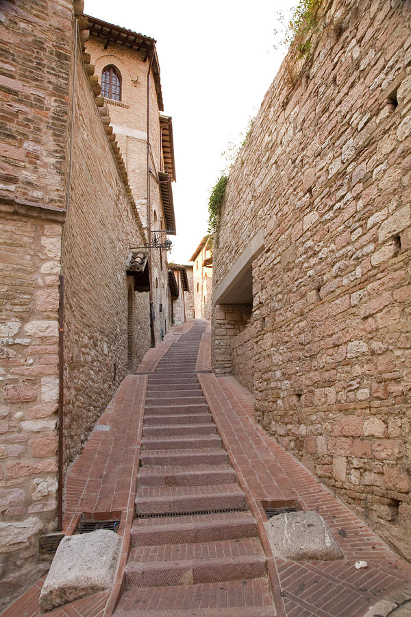 Narrow Staircase In Assisi, Italy Photograph