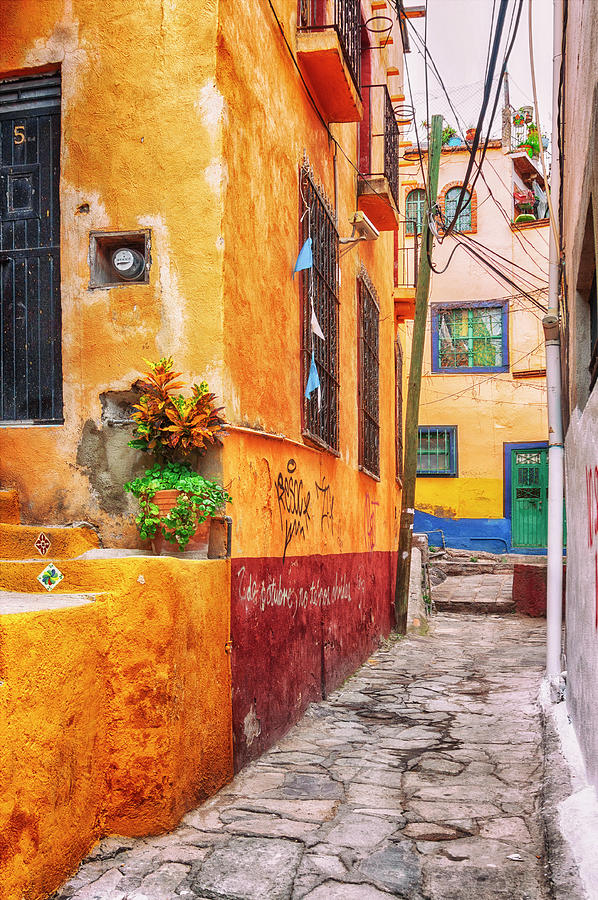 Narrow street in Guanajuato - paint Photograph by Tatiana Travelways