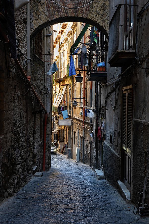 Narrow Street in Naples Photograph by Artur Bogacki