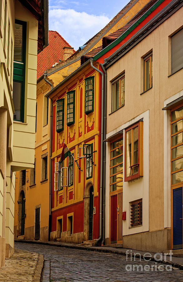Narrow street with colorful old town houses Photograph by Mendelex Photography