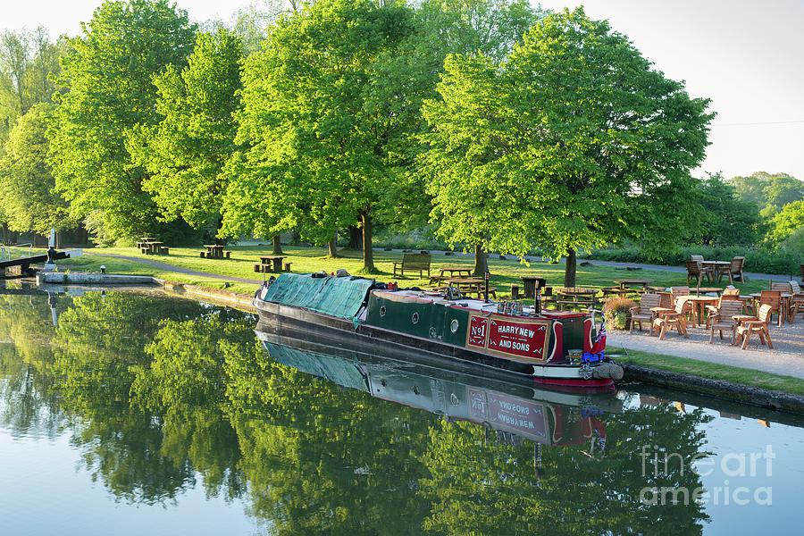 Narrowboat at Hatton Locks on the Grand Union Canal Photograph by Tim Gainey