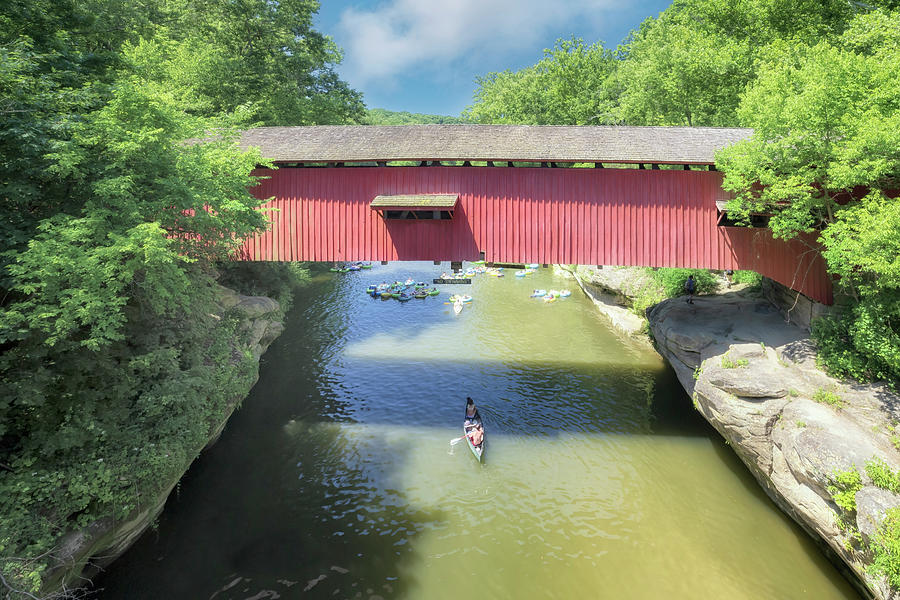 Narrows Covered Bridge - Parke County, Indiana Photograph by Susan Rissi Tregoning