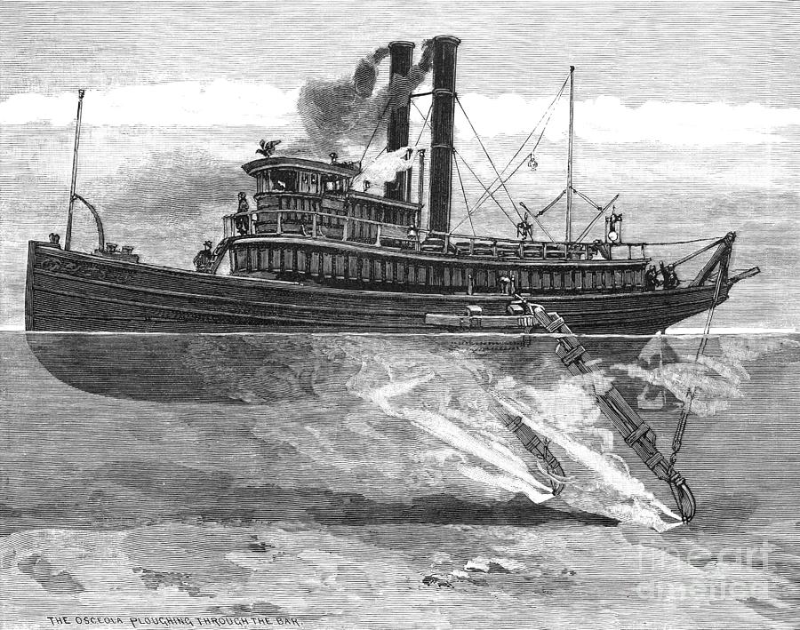 Narrows Steamboat, 1885 Drawing by W P Snyder