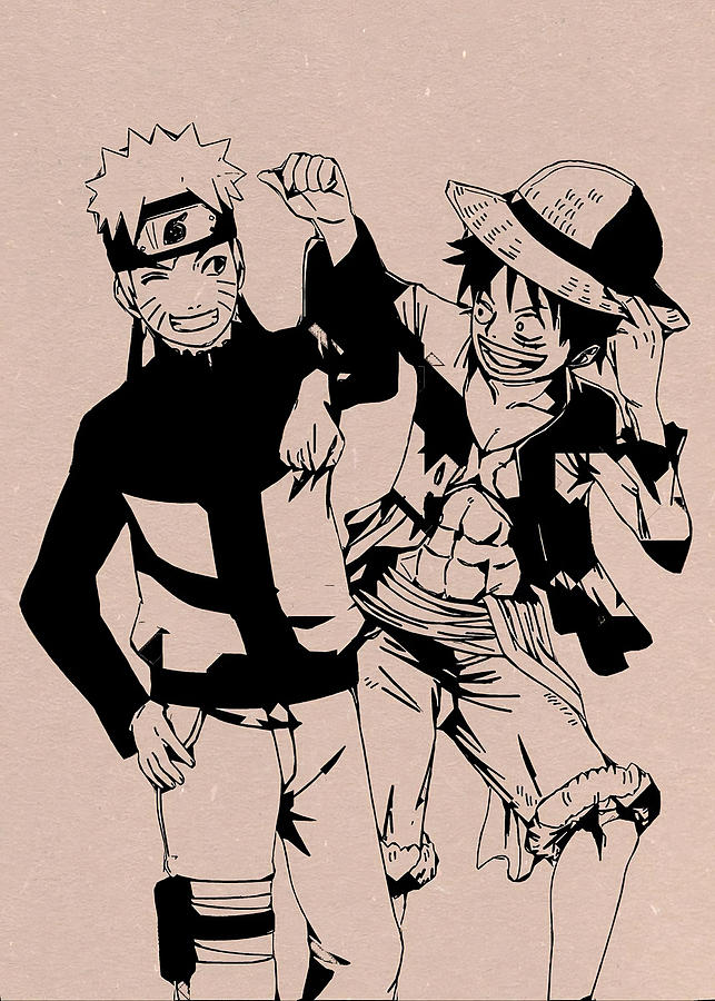 Naruto Naruto And Luffy One Piece Digital Art By Cheadle Bell