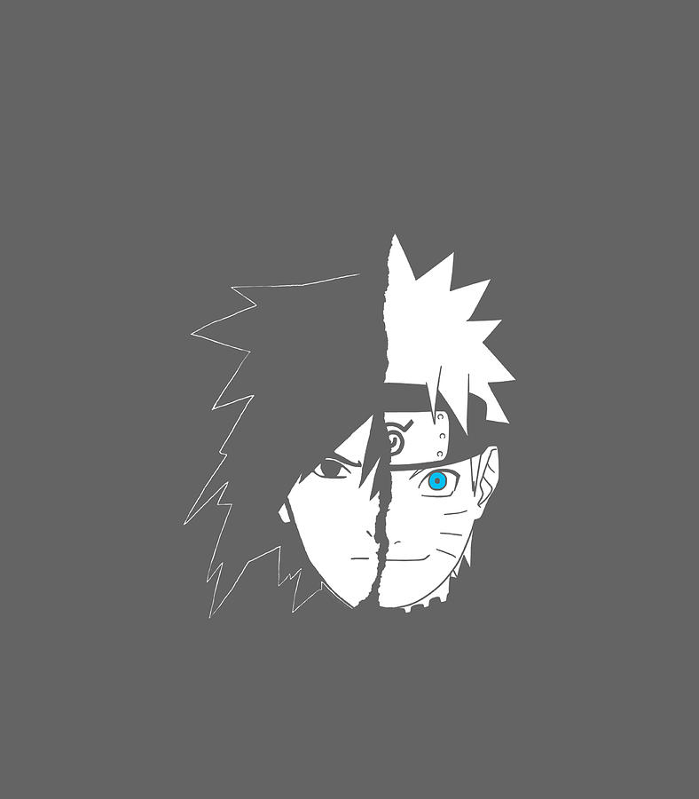 Naruto Shippuden Naruto Sasuke Split Face Digital Art by Zinedi Zograf -  Pixels