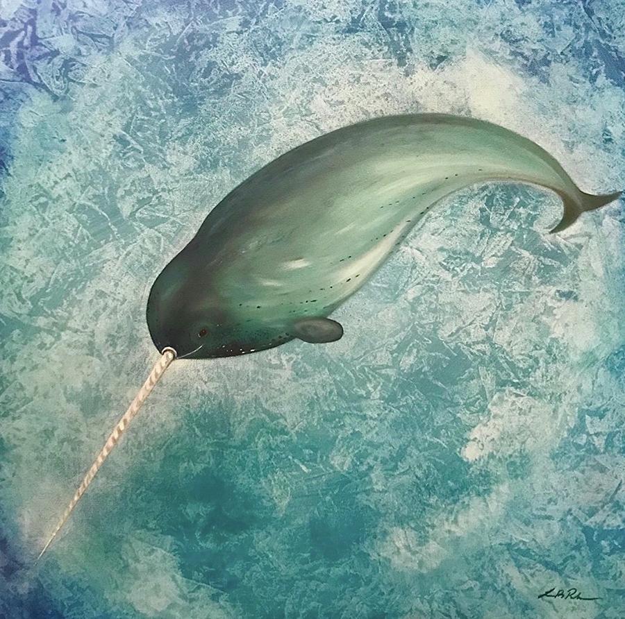 Narwhal Painting by Laura Blue Palmer