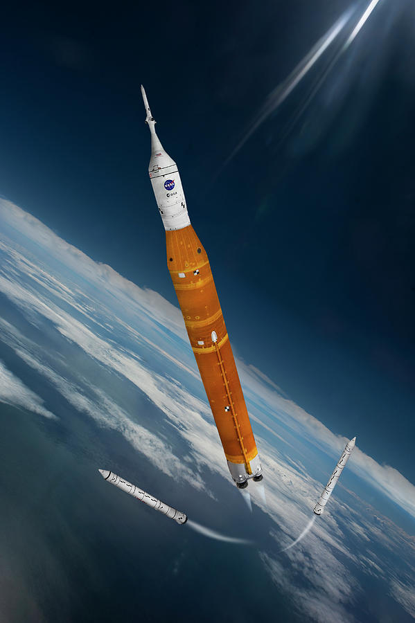 NASA Artemis Space Launch System Digital Art by Erik Simonsen - Pixels