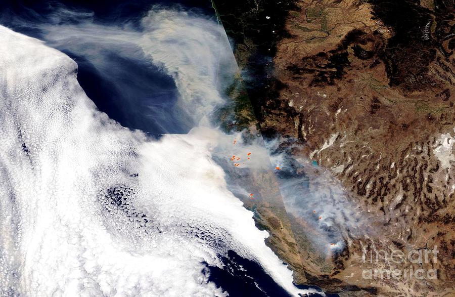 NASA Satellite Captures Active Fires in the Western US Photograph by Rose Santuci-Sofranko
