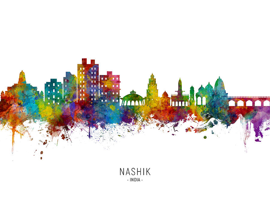 Nashik Skyline India #50 Digital Art by Michael Tompsett