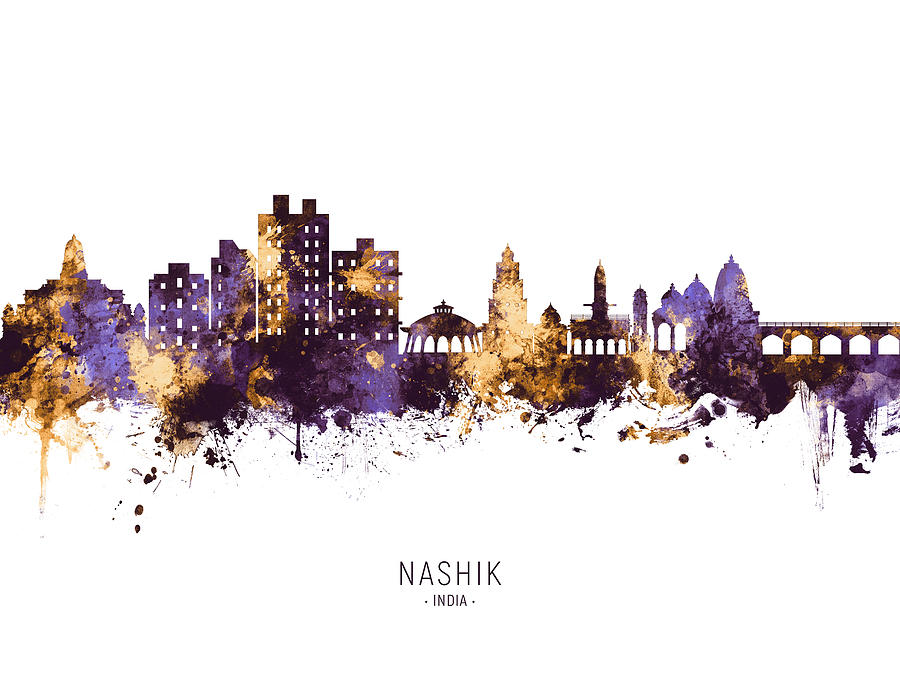 Nashik Skyline India #52 Digital Art by Michael Tompsett