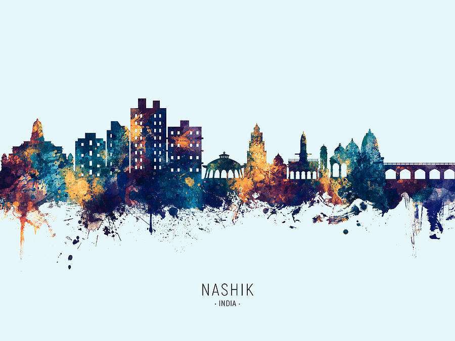 Nashik Skyline India #53 Digital Art by Michael Tompsett