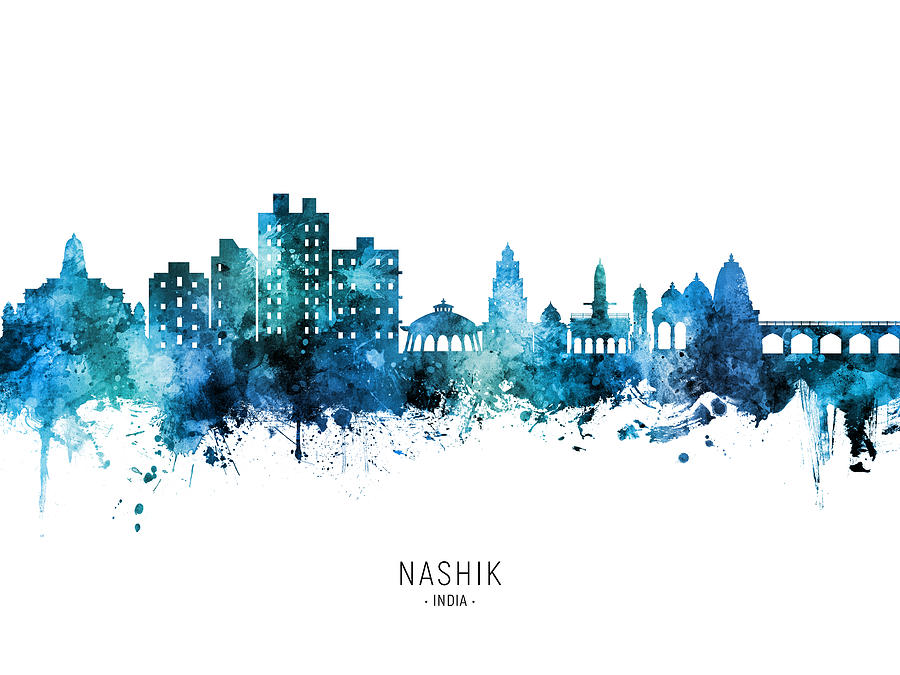 Nashik Skyline India #59 Digital Art by Michael Tompsett