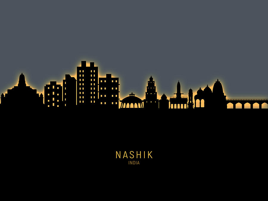 Nashik Skyline India #63 Digital Art by Michael Tompsett