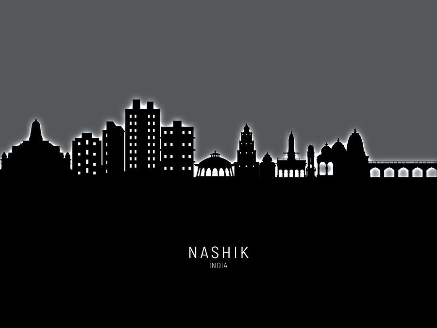 Nashik Skyline India #64 Digital Art by Michael Tompsett