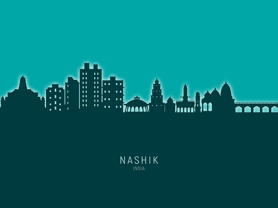 Nashik Skyline India #65 Digital Art by Michael Tompsett