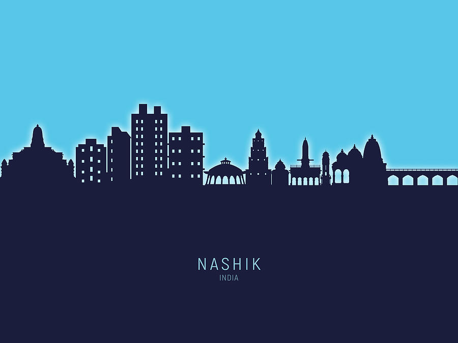 Nashik Skyline India #66 Digital Art by Michael Tompsett