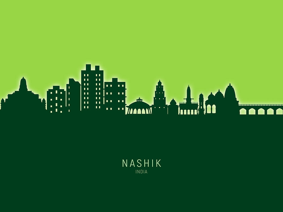 Nashik Skyline India #67 Digital Art by Michael Tompsett