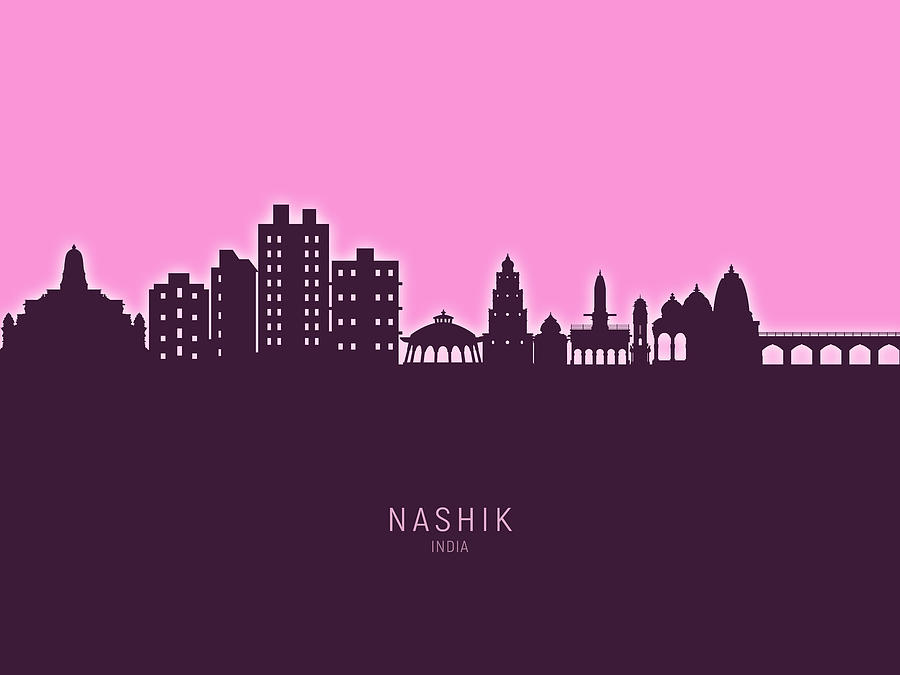 Nashik Skyline India #68 Digital Art by Michael Tompsett