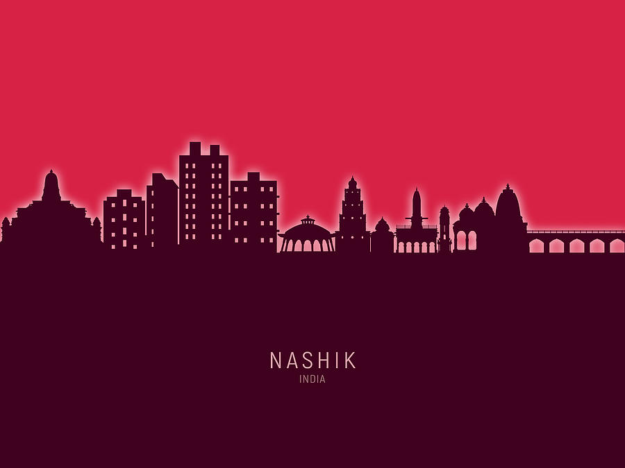 Nashik Skyline India #69 Digital Art by Michael Tompsett
