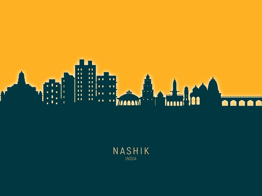 Nashik Skyline India #70 Digital Art by Michael Tompsett