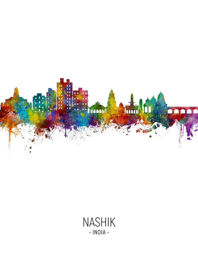 Nashik Skyline India #72 Digital Art by Michael Tompsett