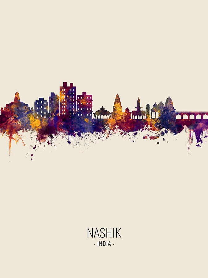 Nashik Skyline India #73 Digital Art by Michael Tompsett