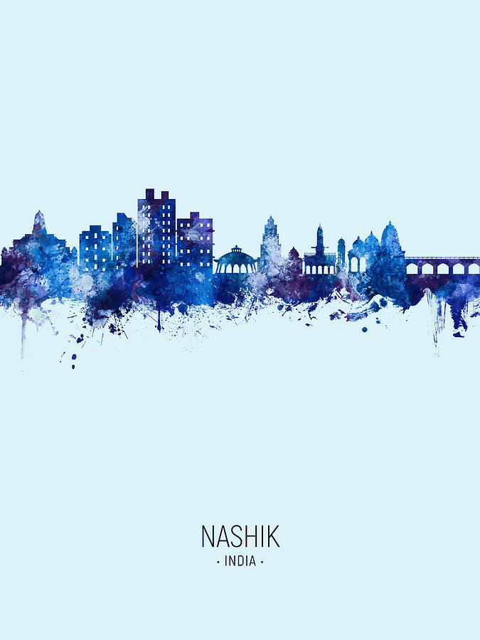 Nashik Skyline India #74 Digital Art by Michael Tompsett