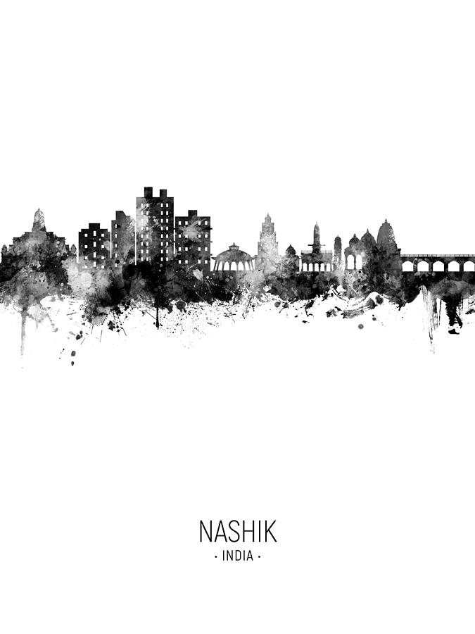 Nashik Skyline India #76 Digital Art by Michael Tompsett