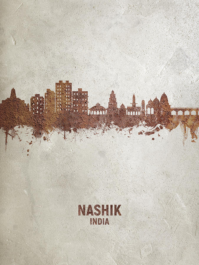Nashik Skyline India #88 Digital Art by Michael Tompsett