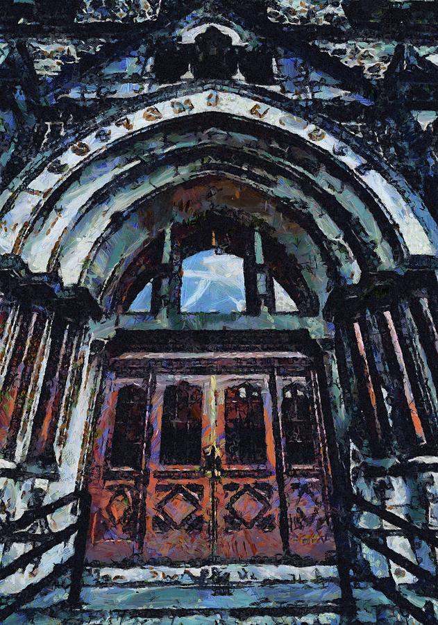 Nashville Customs House Doors Painting by Dan Sproul