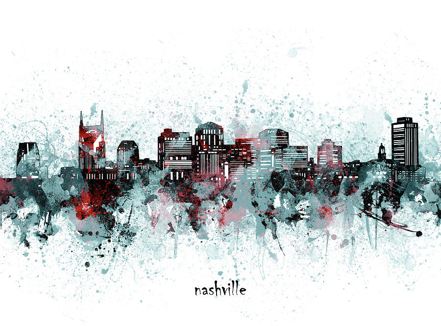 Nashville Skyline Artisticv2 Digital Art by Bekim M