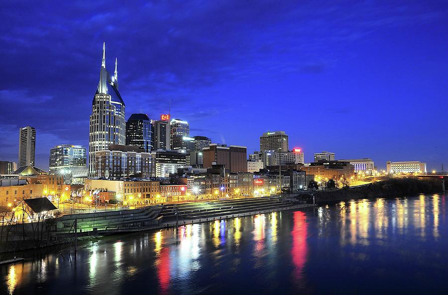 Nashville Skyline in the Early Morning Photograph by Larry McCormack