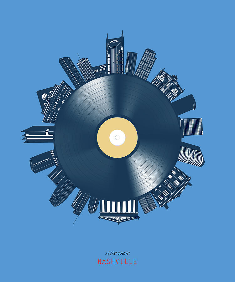 Nashville Skyline Vinyl 3 Digital Art
