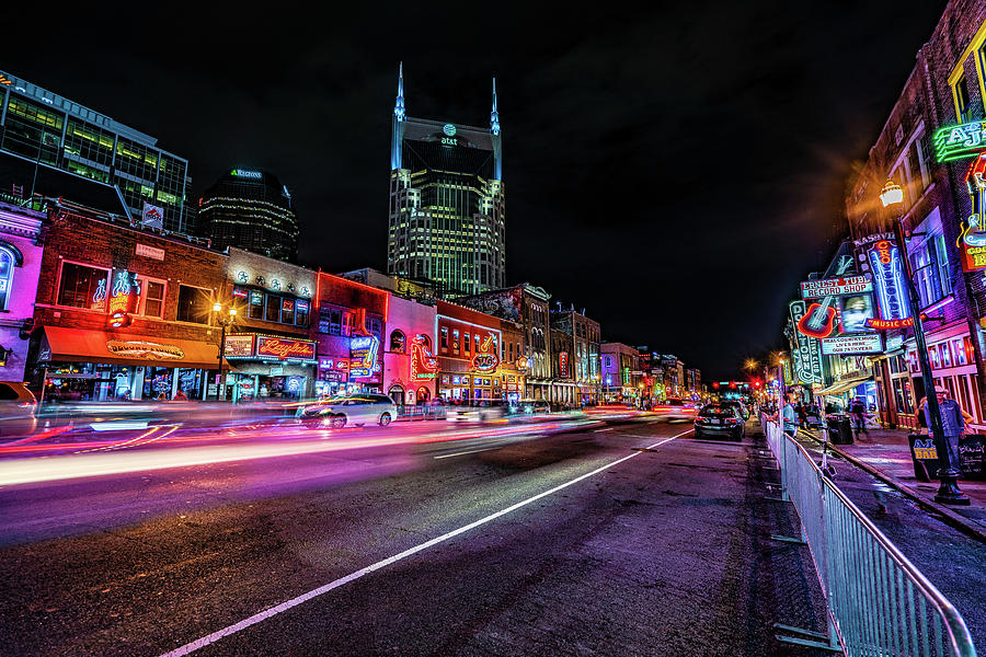 Nashville Tennessee Broadway and Neon Lights Photograph by Dave Morgan
