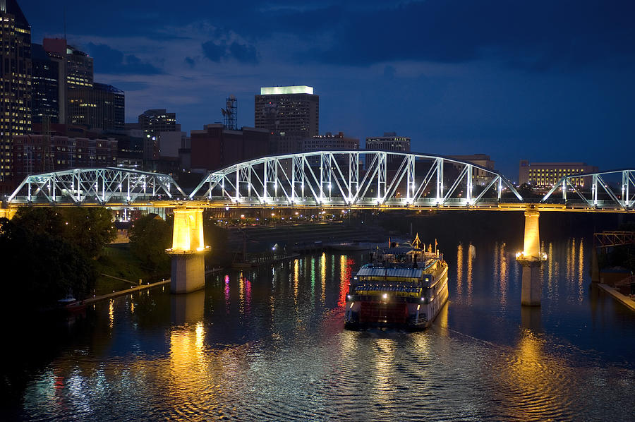 Nashville, Tennessee, Cuberland River and showboat Photograph by LawrenceSawyer