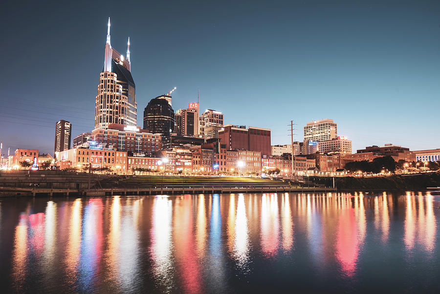 Nashville Tennessee Dusk Cityscape Photograph by Gregory Ballos